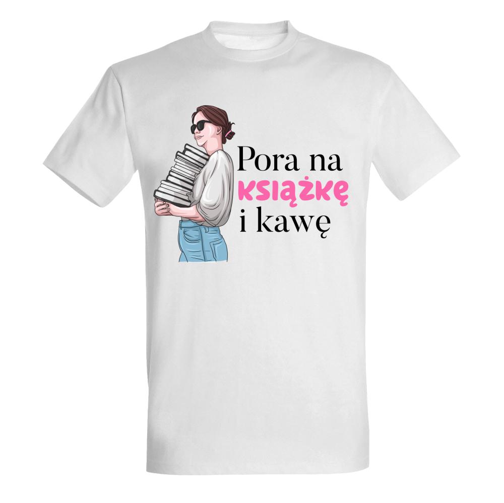 Pora na książkę i kawę koszulka męska