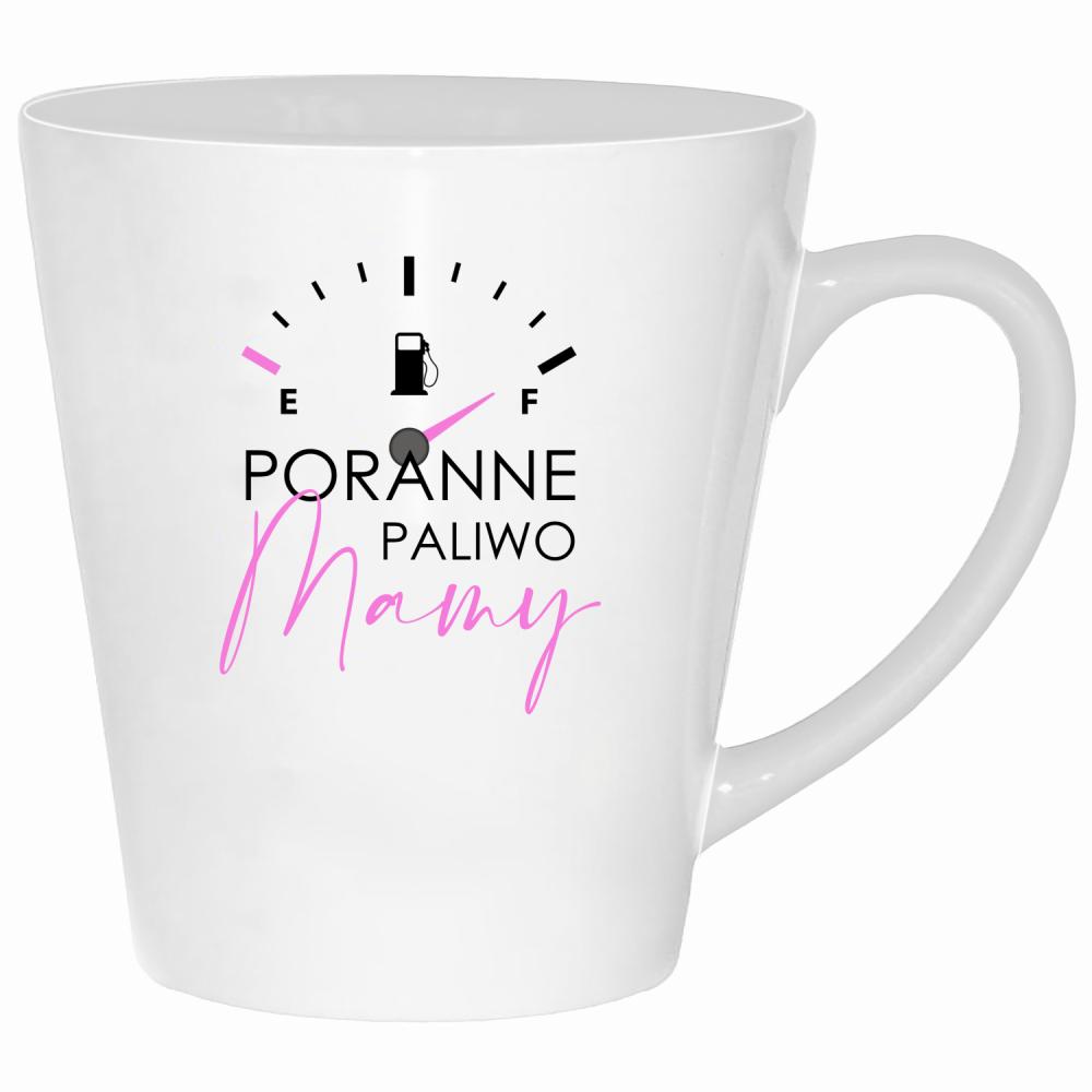 Poranne paliwo mamy kubek latte kolor biały