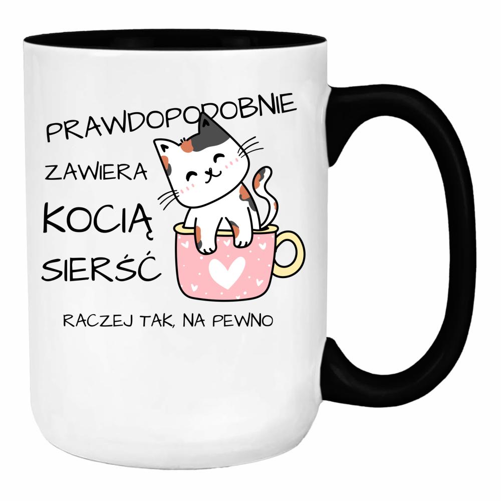 Prawdopodobnie zawiera kocią sierść Raczej tak duży kubek ucho kolor kolor czarnyy