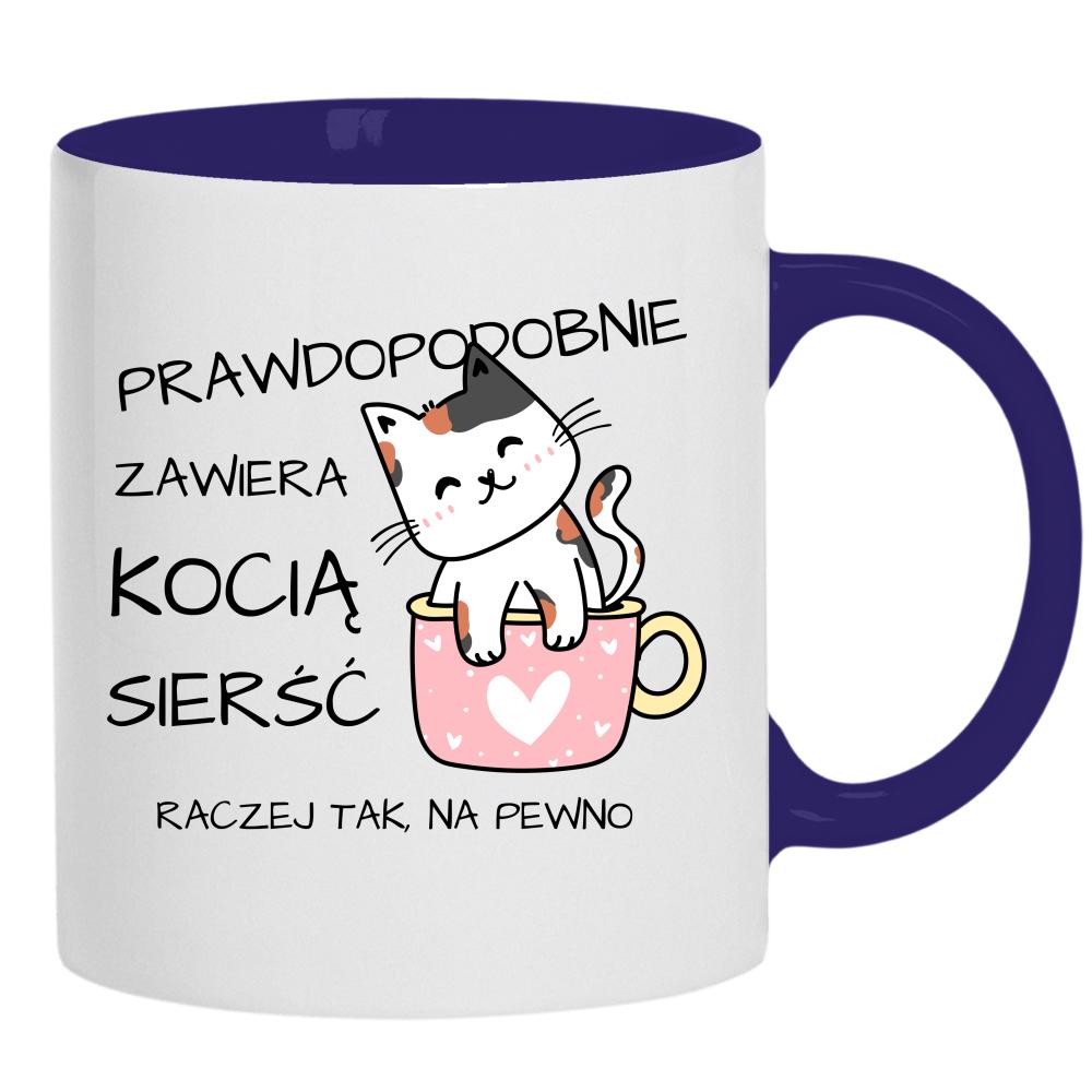 Prawdopodobnie zawiera kocią sierść Raczej tak kubek ucho kolor kolor navy