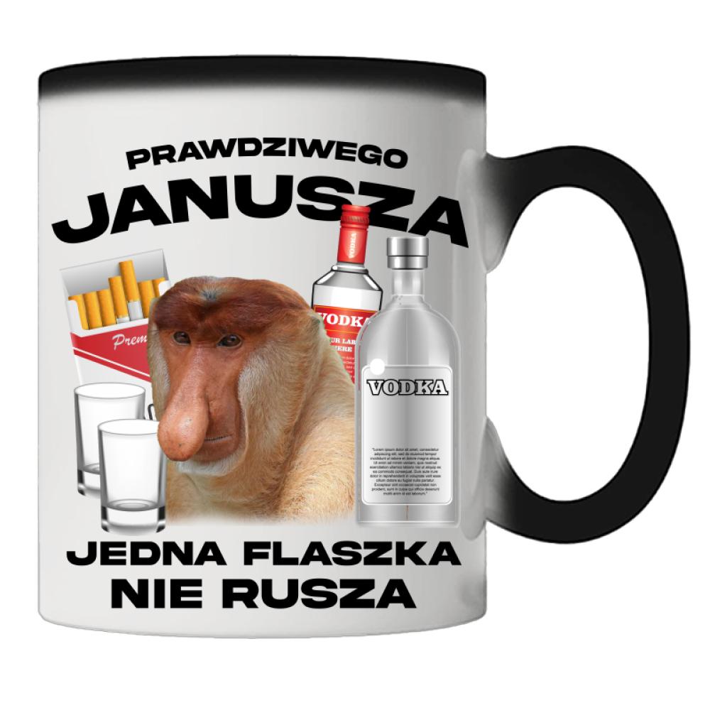 PRAWDZIWEGO JANUSZA JEDNA FLASZKA NIE RUSZA kubek magiczny kolor navy