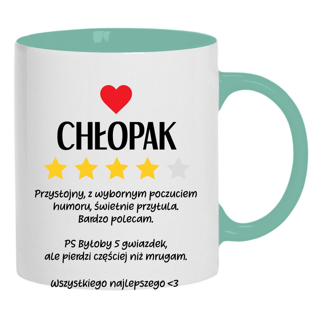 Prezent Chłopak kubek ucho kolor kolor miętowo zielony