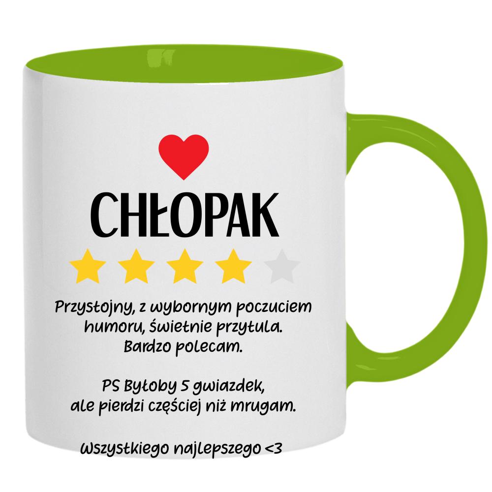 Prezent Chłopak kubek ucho kolor kolor zielony
