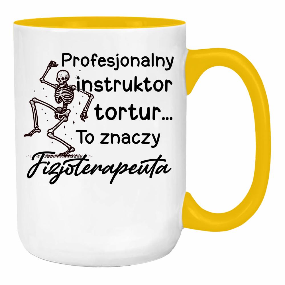 Profesjonalny instruktor tortur... duży kubek ucho kolor kolor żółty