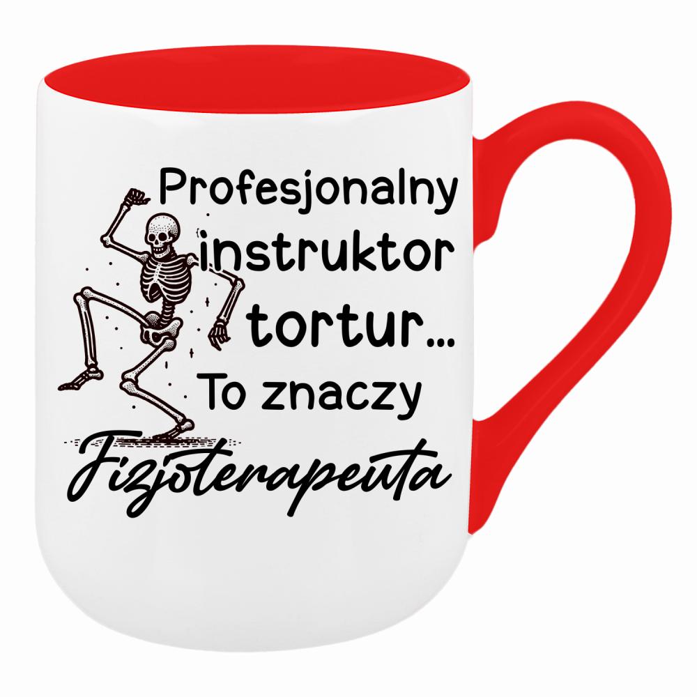 Profesjonalny instruktor tortur... kubek coffee kolor czerwony latte