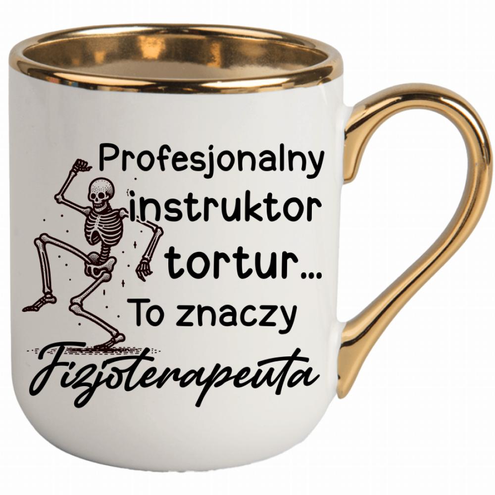 Profesjonalny instruktor tortur... kubek elegant biały kolor turkus