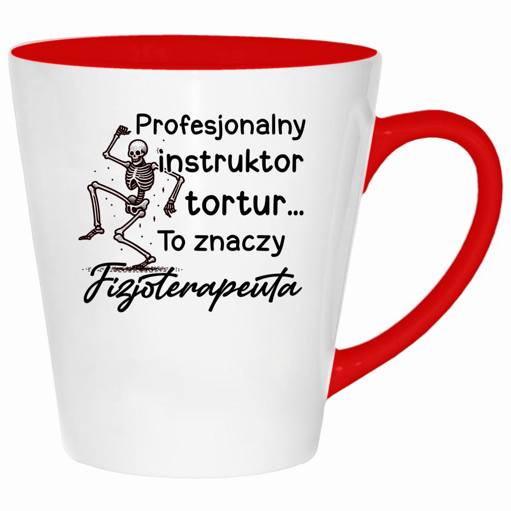 Profesjonalny instruktor tortur... kubek latte kolor czerwony latte
