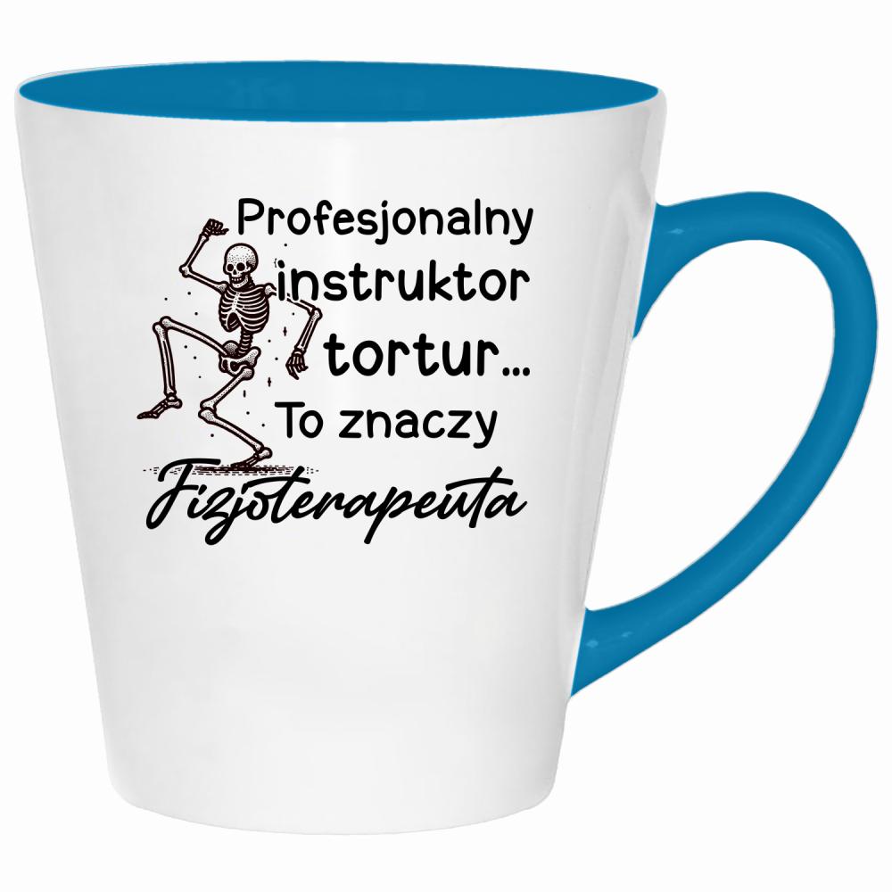 Profesjonalny instruktor tortur... kubek latte kolor turkus