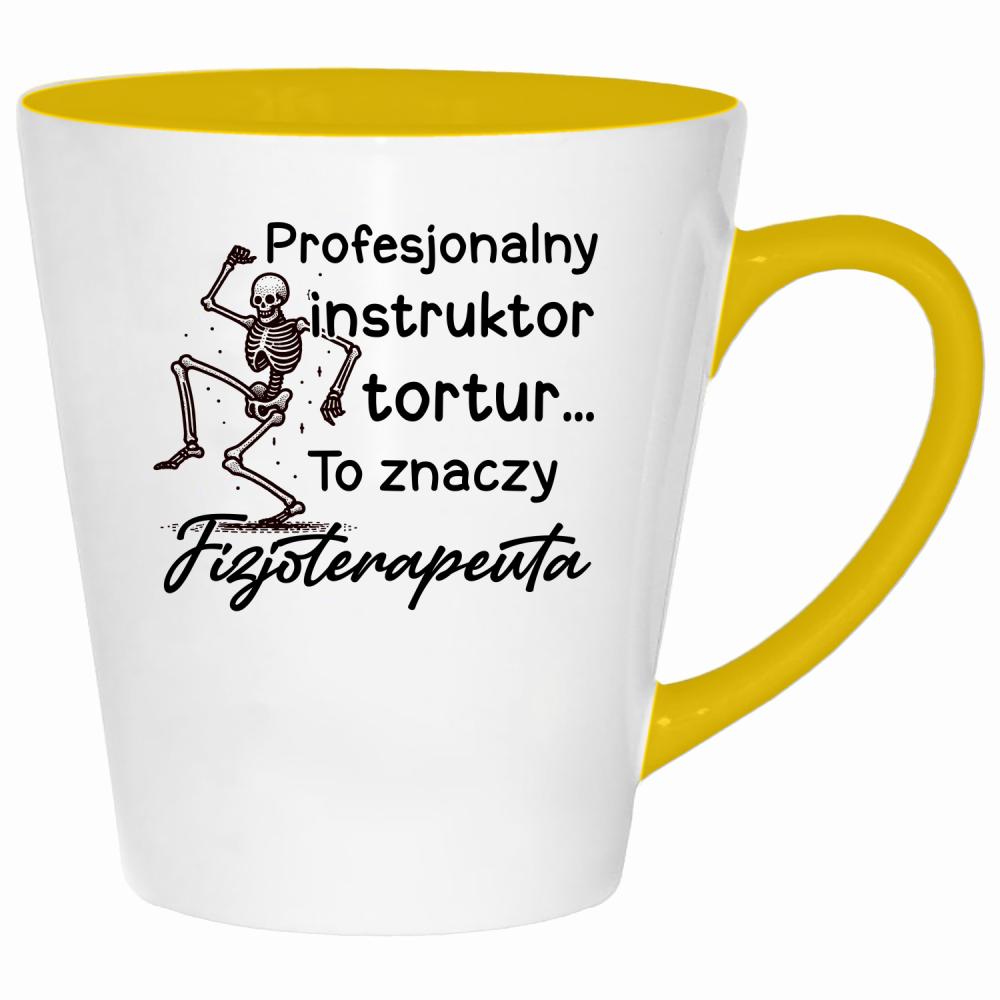 Profesjonalny instruktor tortur... kubek latte kolor żółtyy