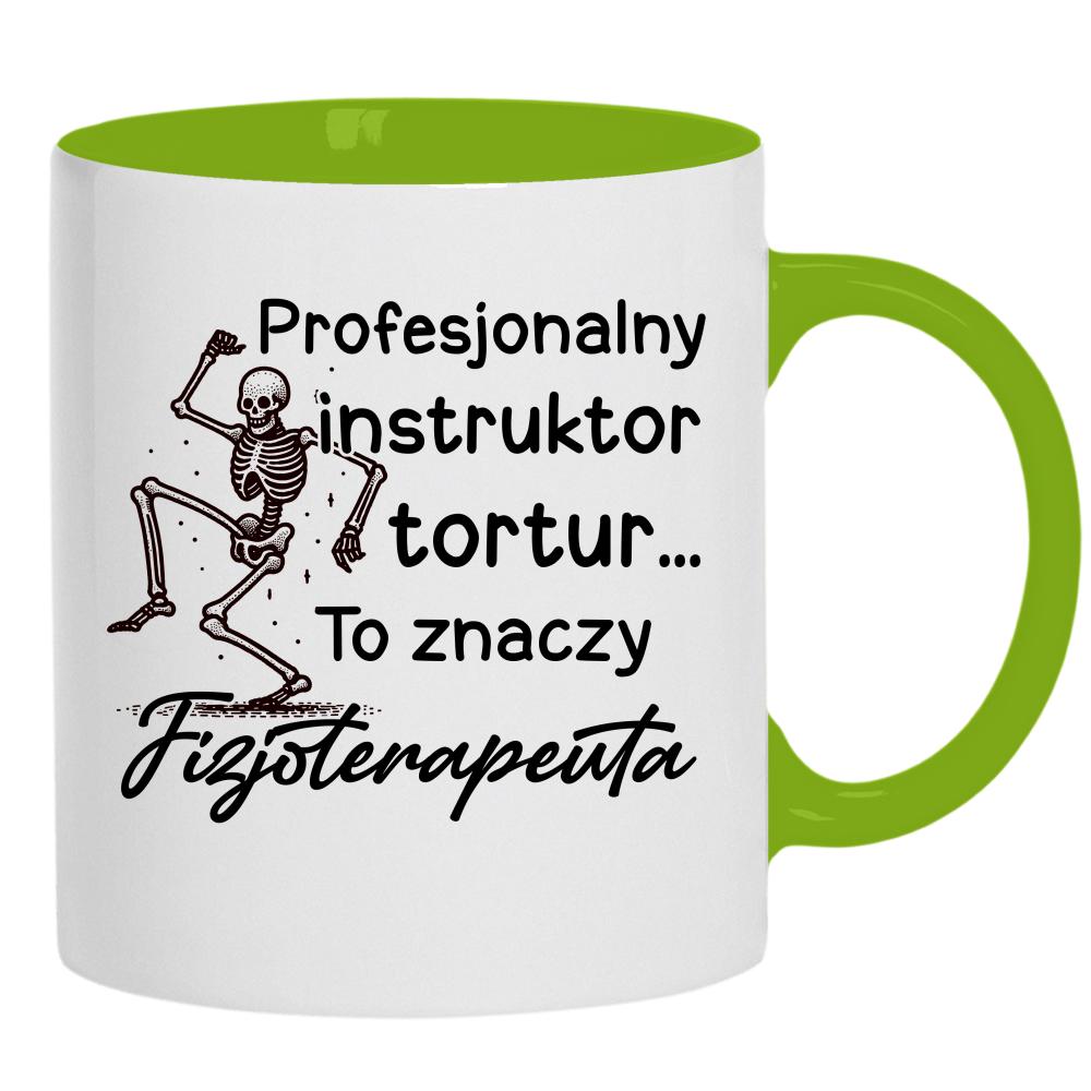 Profesjonalny instruktor tortur... kubek ucho kolor kolor zielony