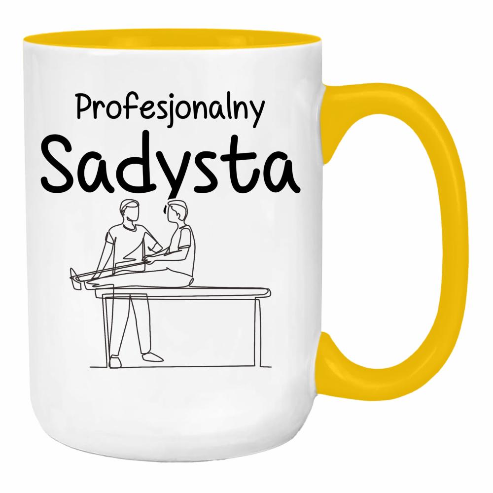 Profesjonalny sadysta duży kubek ucho kolor kolor żółty