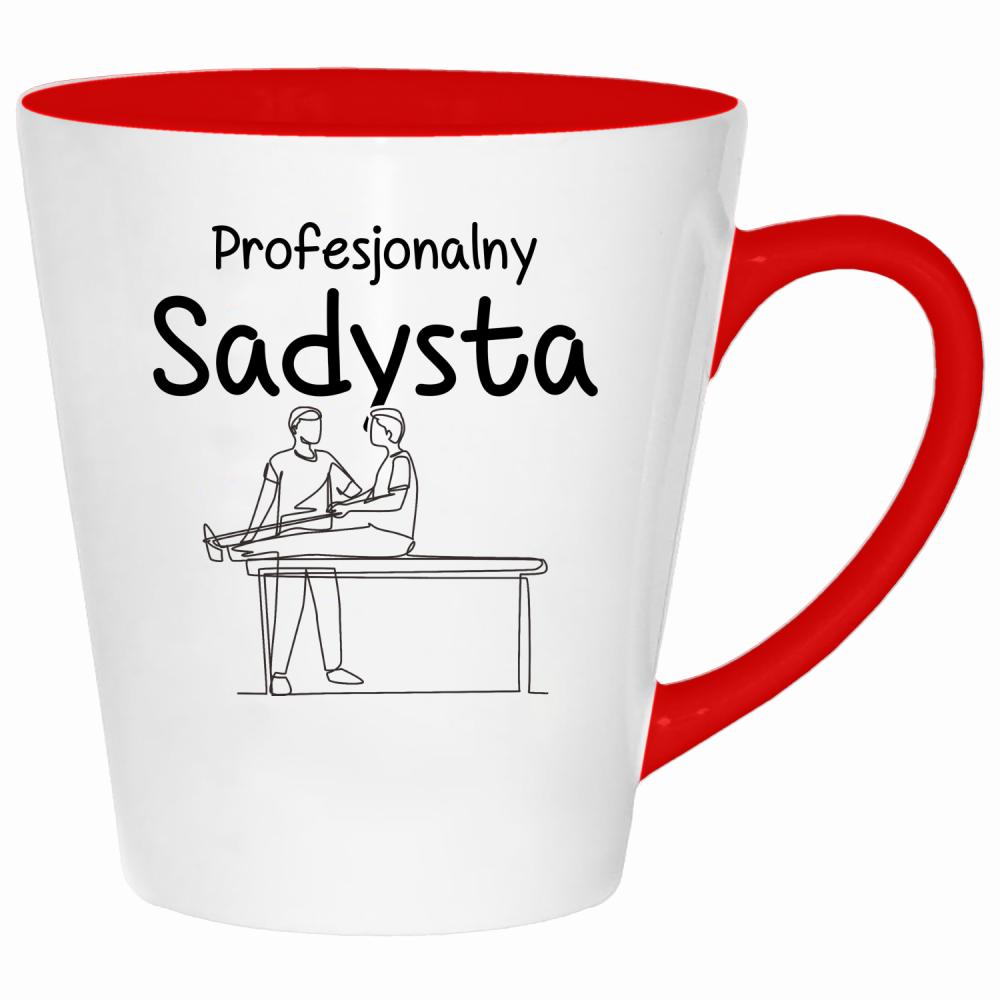 Profesjonalny sadysta kubek latte kolor czerwony latte