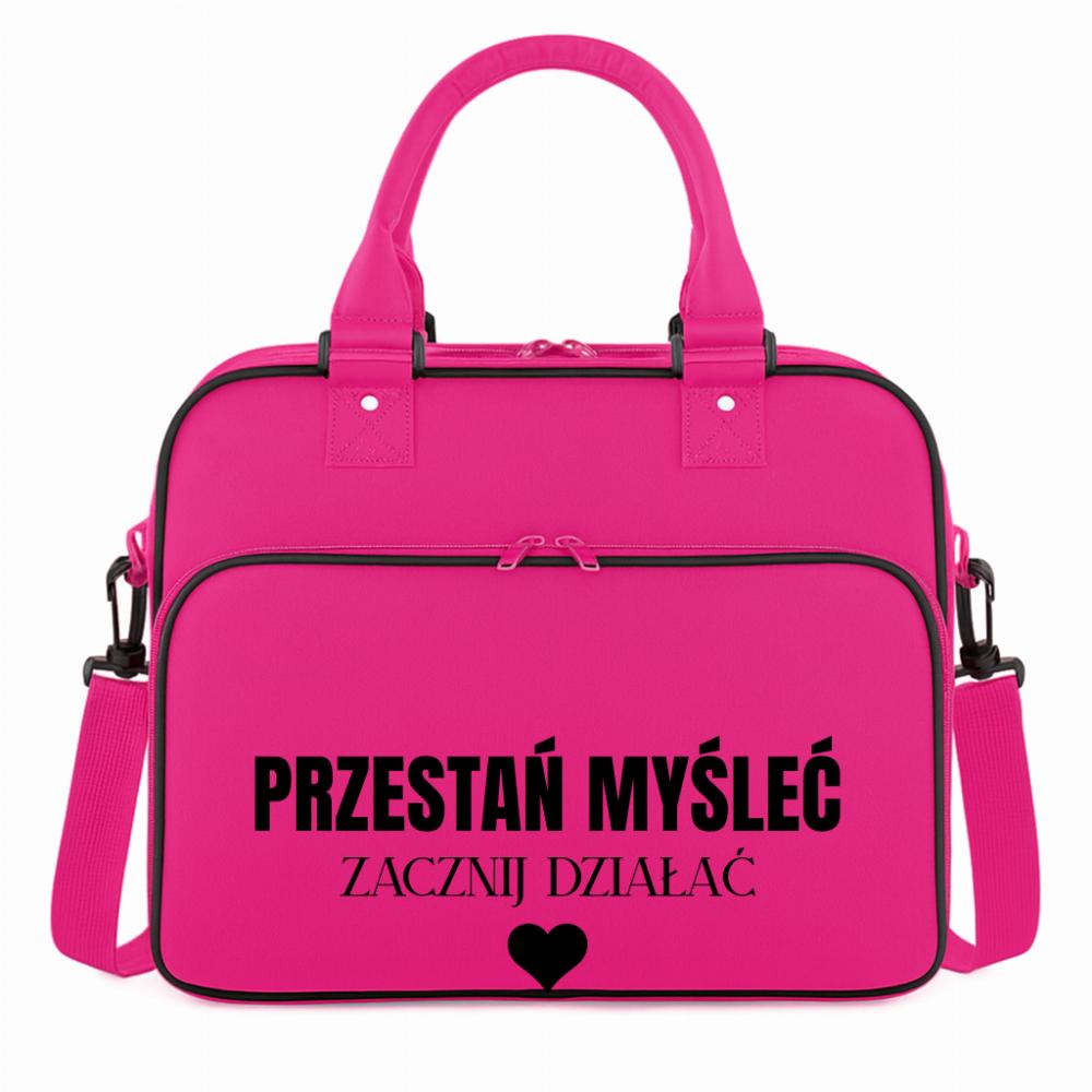 PRZESTAŃ MYŚLEĆ, ZACZNIJ DZIAŁAĆ torba na siłownie różowa