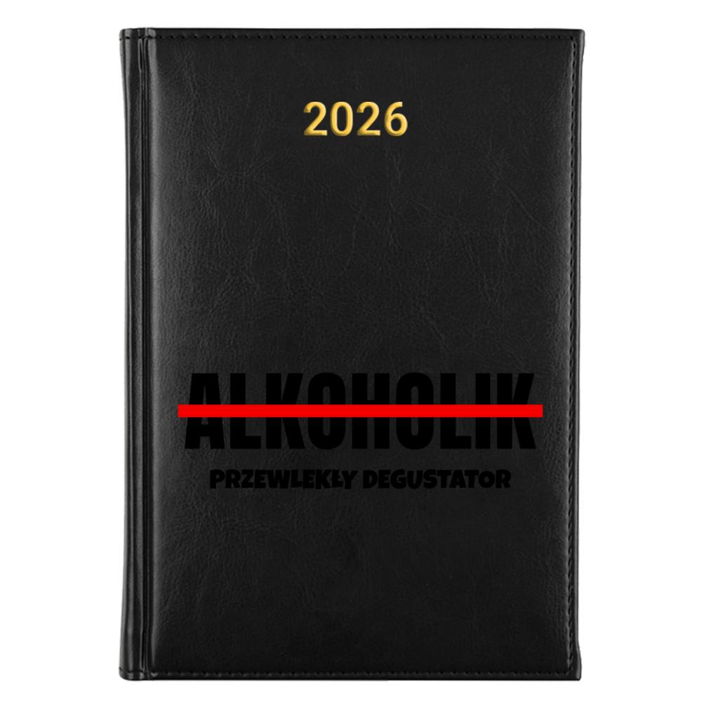Przewlekły degustator alkoholu kalendarz książkowy a5 2026 kolor żółty kalendarz