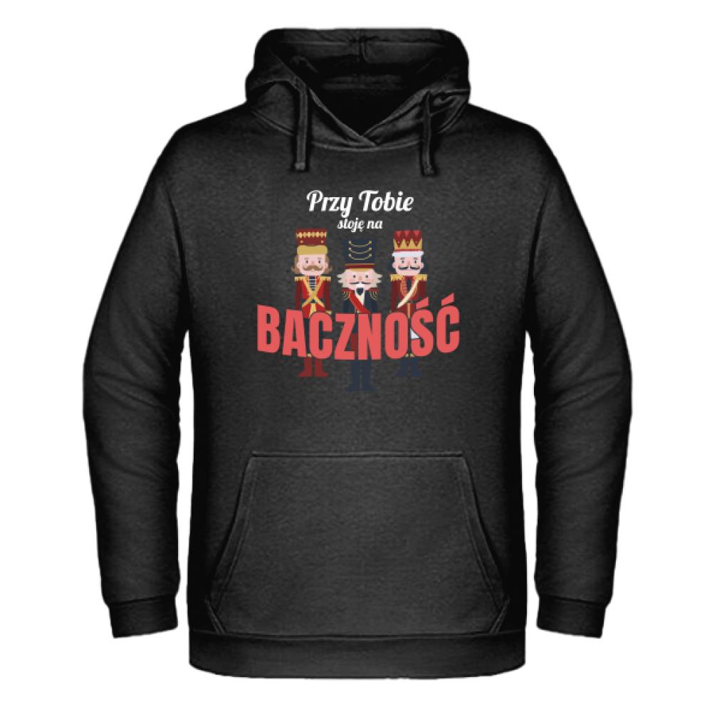 Przy Tobie stoję na baczność bluza męska z kapturem