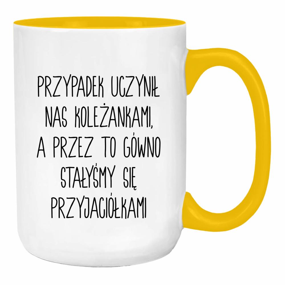 Przypadek uczynił nas koleżankami duży kubek ucho kolor kolor żółty
