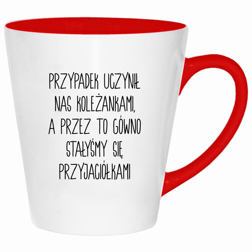 Przypadek uczynił nas koleżankami kubek latte kolor czerwony latte