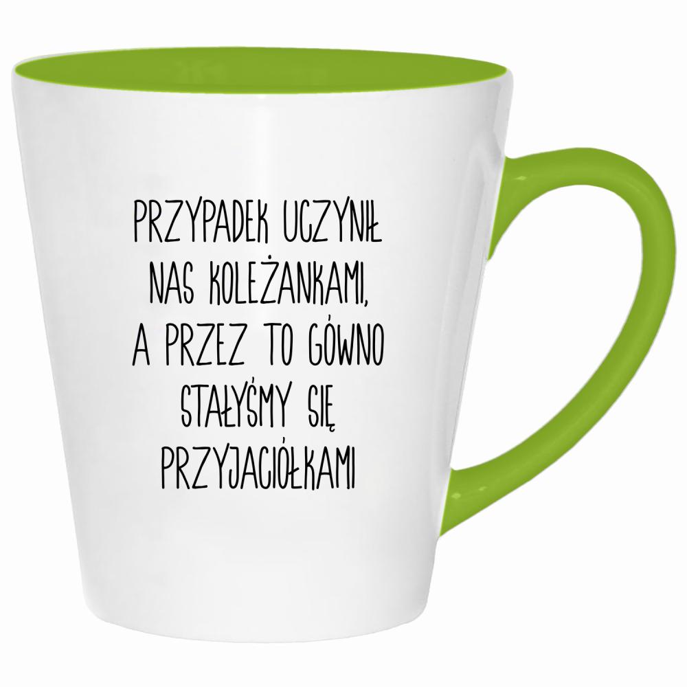 Przypadek uczynił nas koleżankami kubek latte kolor limonka