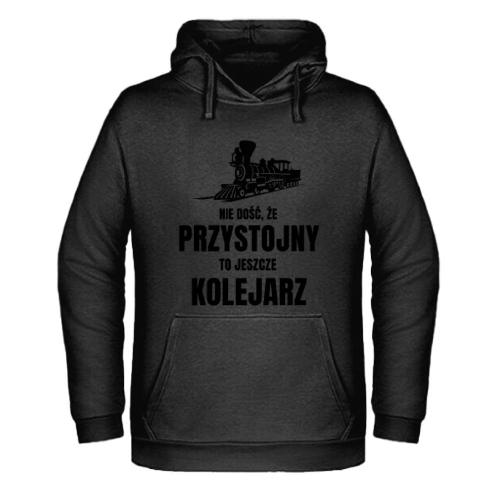 Przystojny Kolejarz bluza męska z kapturem