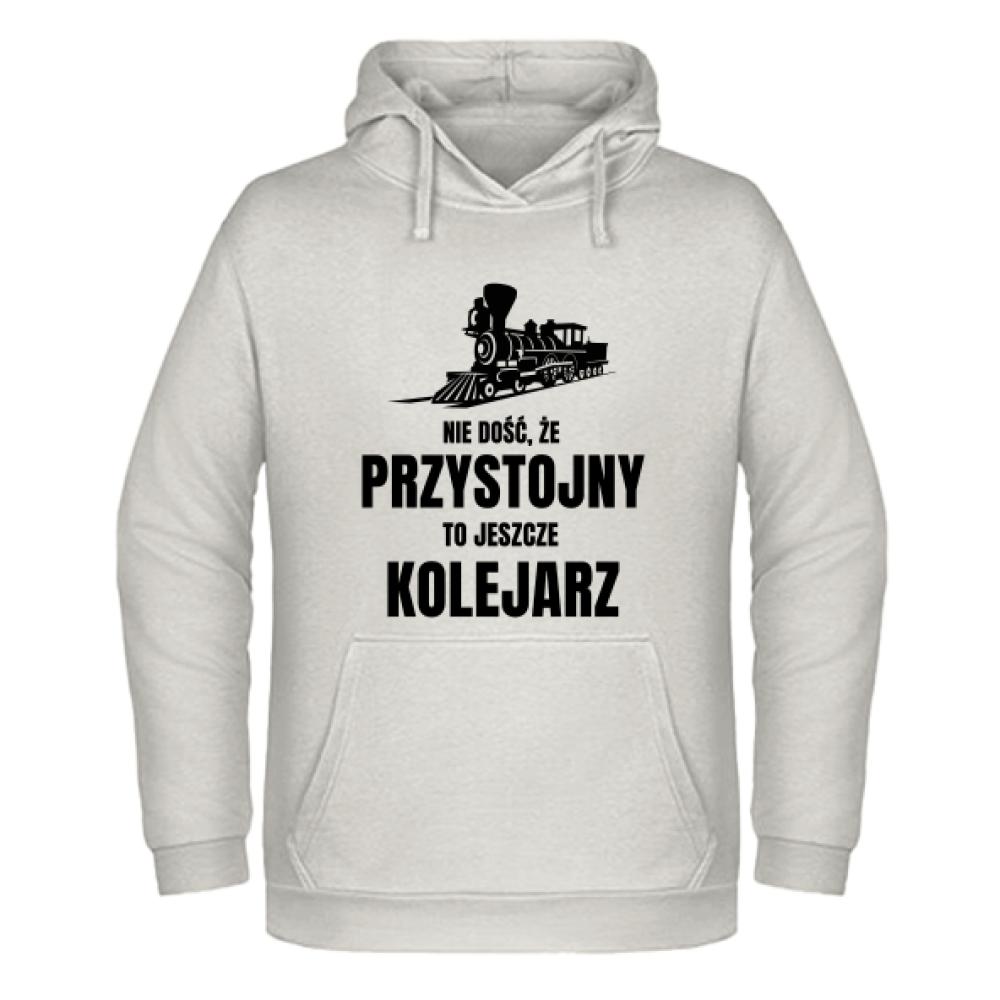 Przystojny Kolejarz bluza męska z kapturem kolor vanilla milkshake