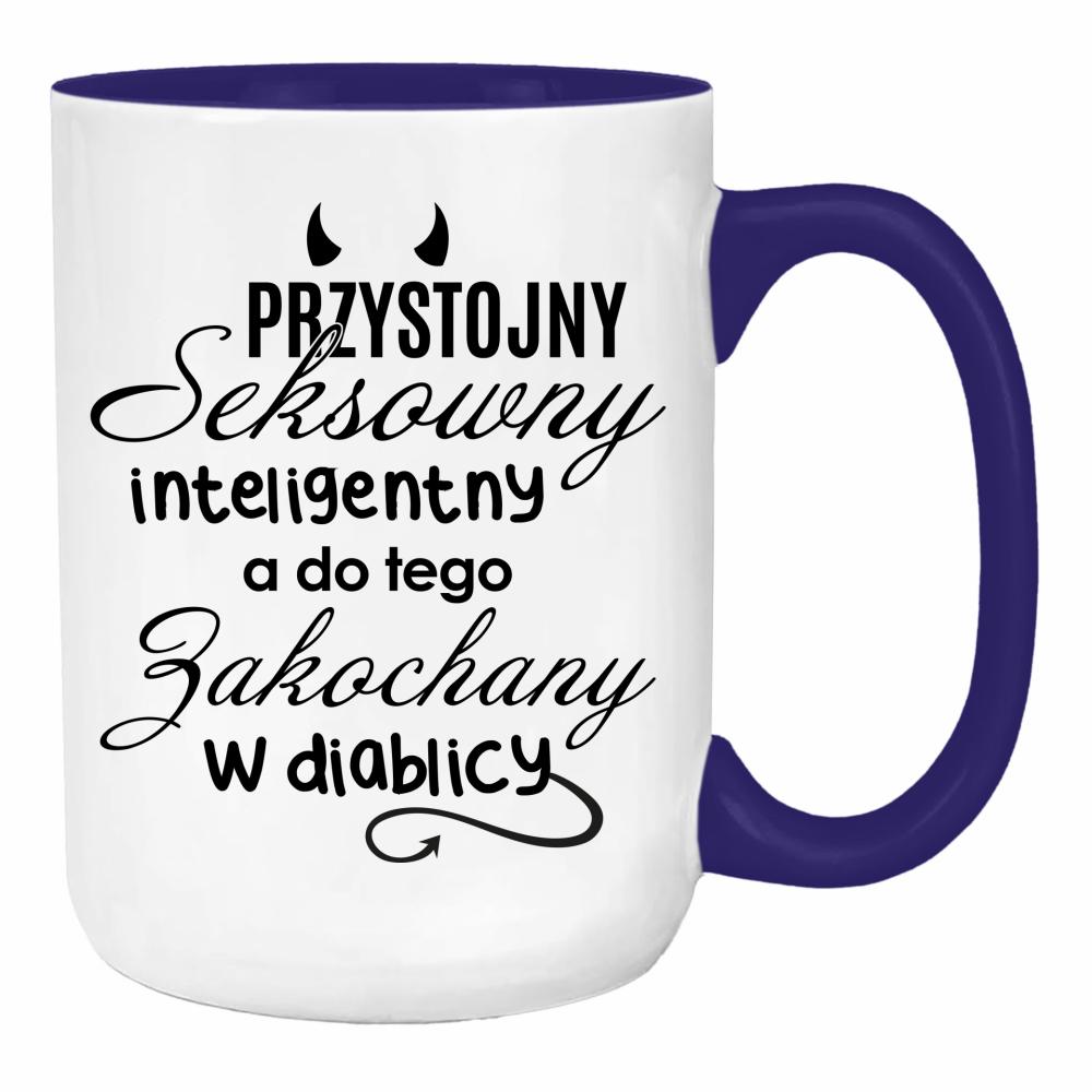 Przystojny seksowny inteligentny duży kubek ucho kolor kolor navy