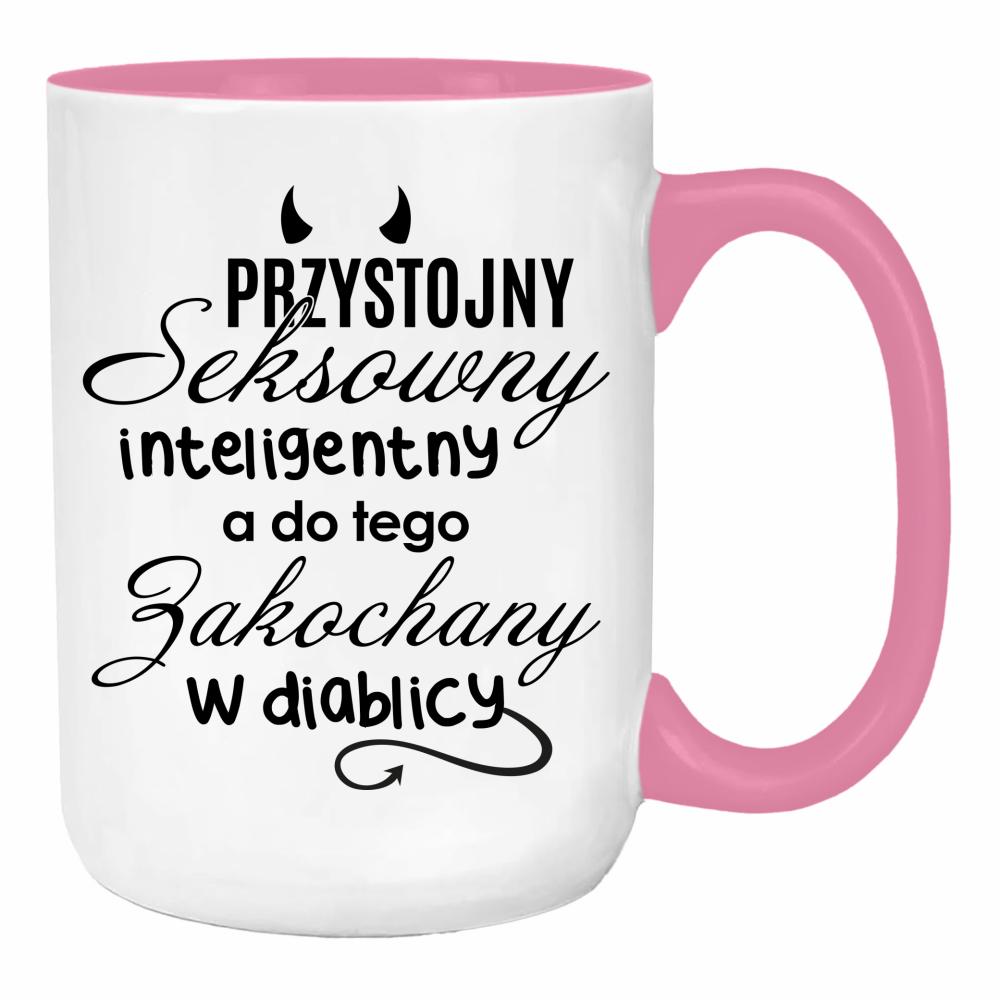 Przystojny seksowny inteligentny duży kubek ucho kolor kolor różowy