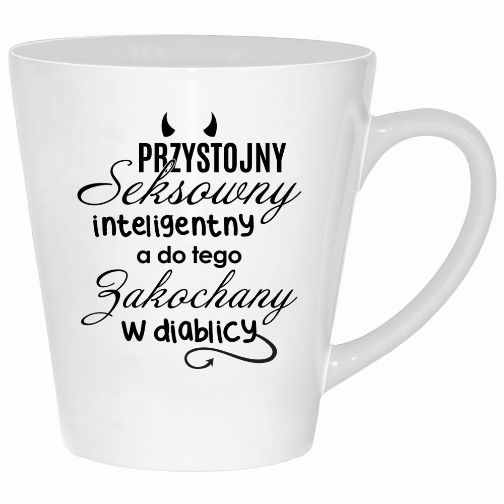 Przystojny seksowny inteligentny kubek latte kolor biały