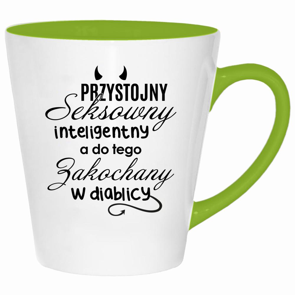 Przystojny seksowny inteligentny kubek latte kolor limonka