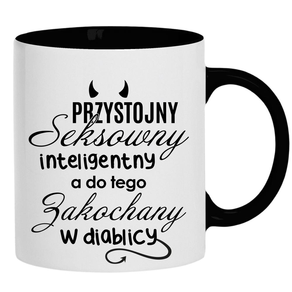 Przystojny seksowny inteligentny kubek ucho kolor kolor czarnyy