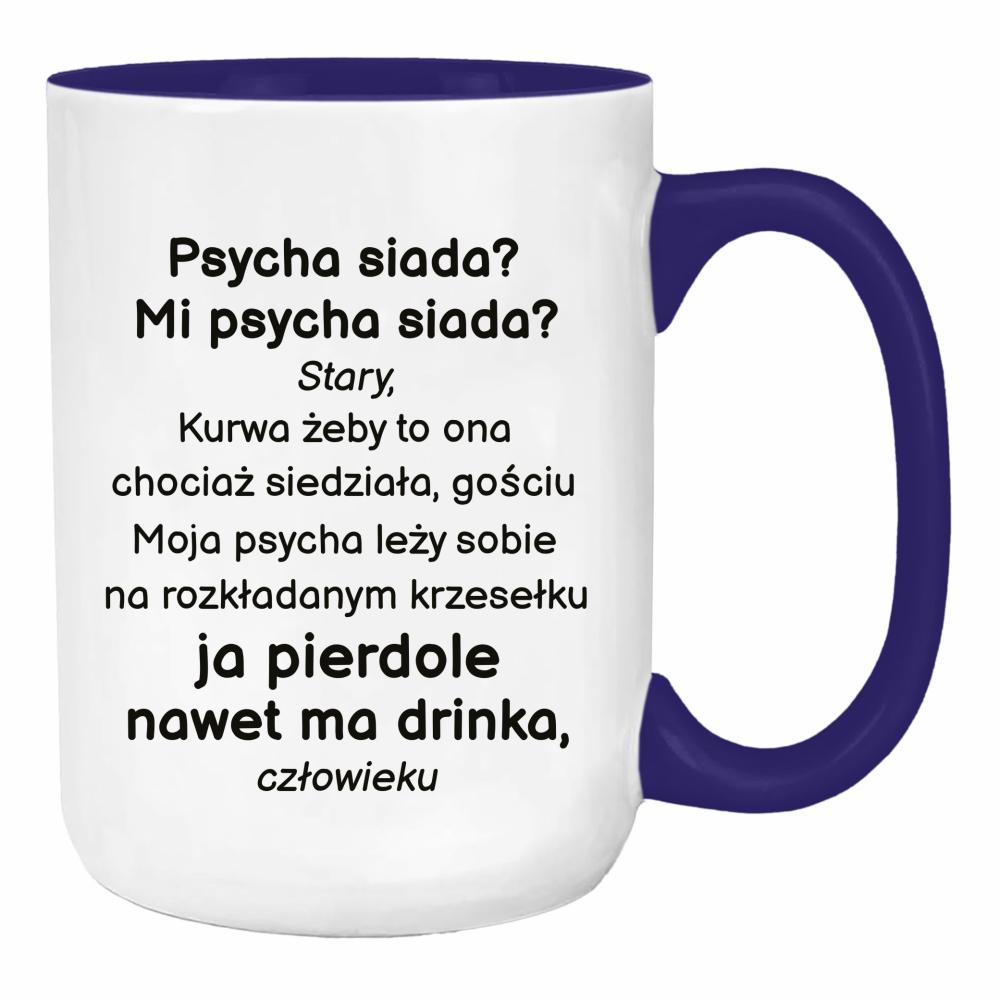 Psycha siada duży kubek ucho kolor kolor navy