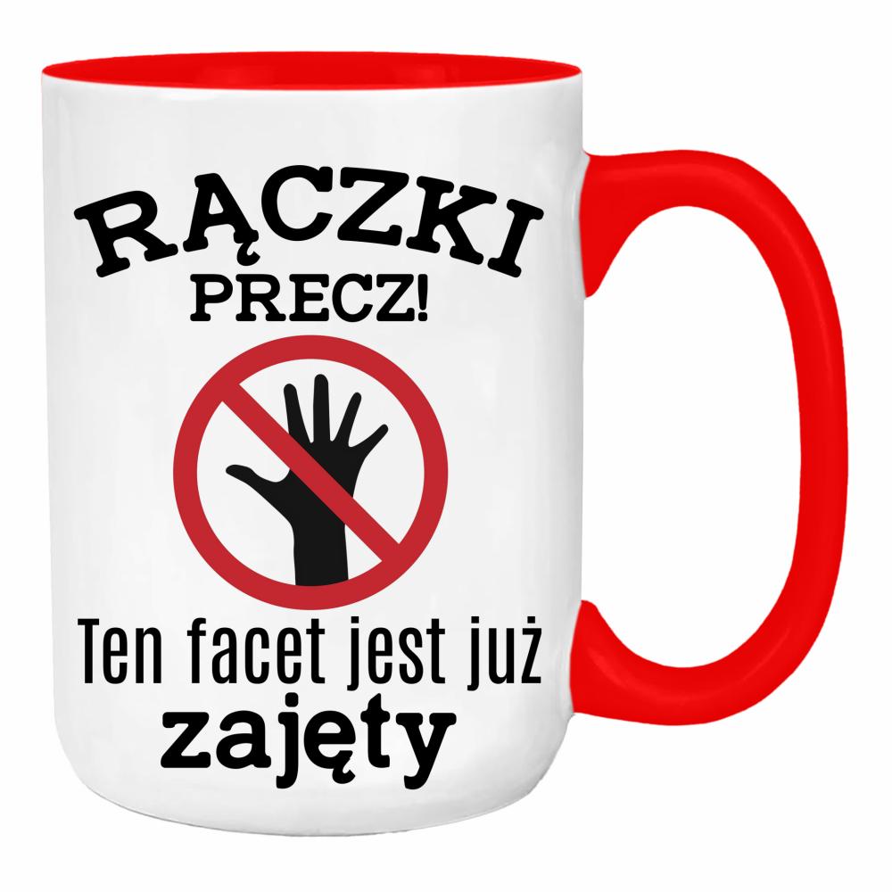 Rączki precz. Ten facet jest już zajęty duży kubek ucho kolor kolor red