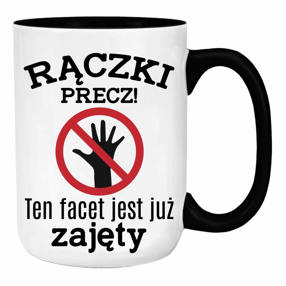 Rączki precz. Ten facet jest już zajęty duży kubek ucho kolor kolor turkus