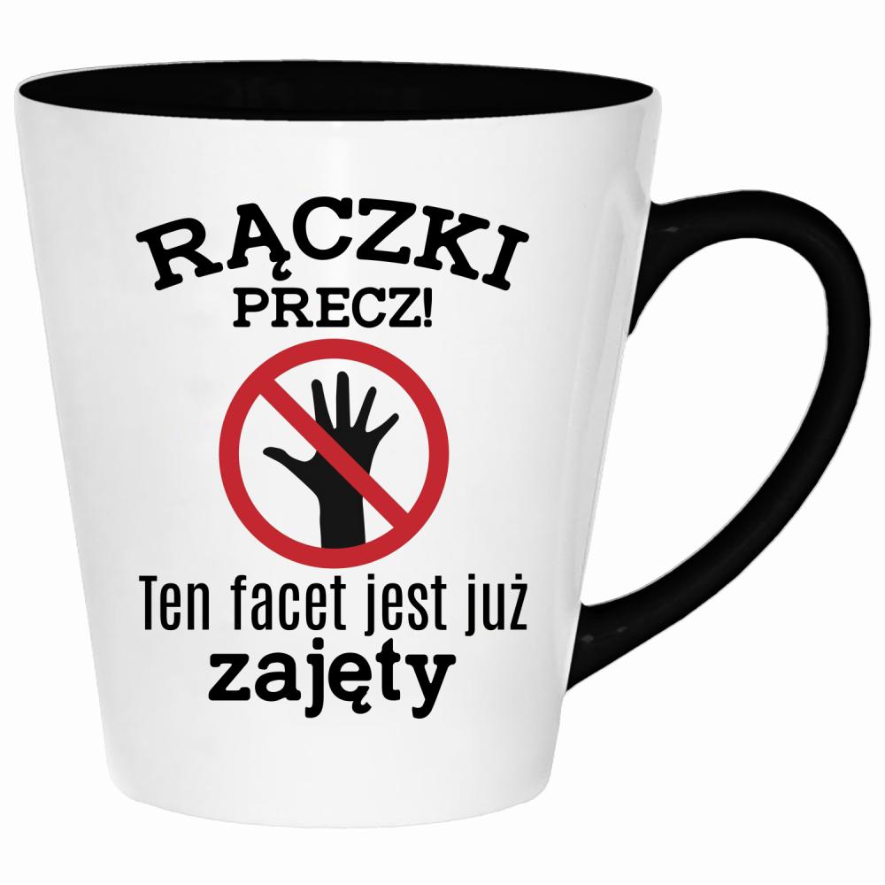 Rączki precz. Ten facet jest już zajęty kubek latte kolor biały
