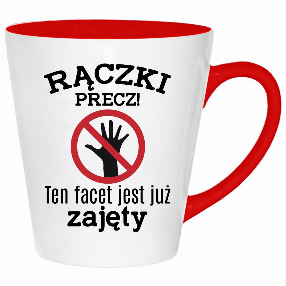Rączki precz. Ten facet jest już zajęty kubek latte kolor czerwony latte