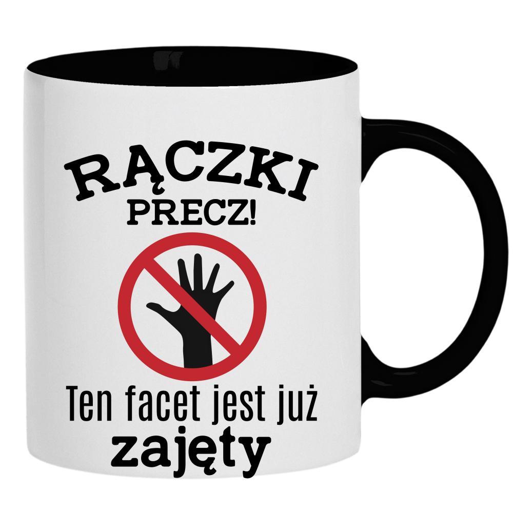 Rączki precz. Ten facet jest już zajęty kubek ucho kolor kolor czarnyy