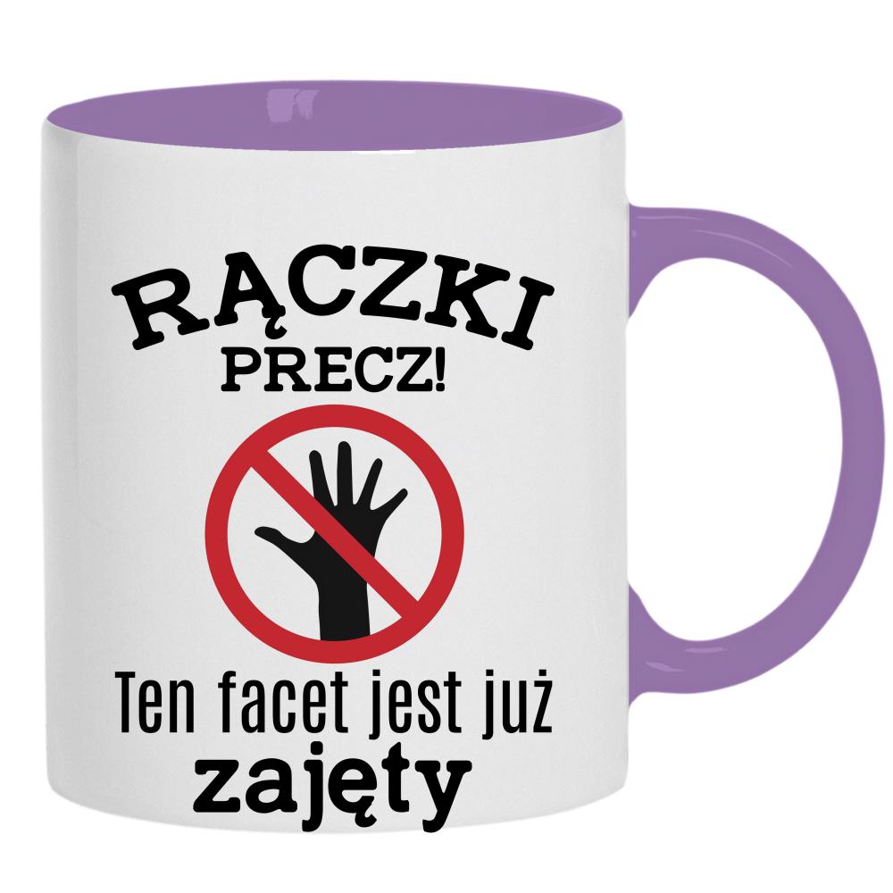 Rączki precz. Ten facet jest już zajęty kubek ucho kolor kolor jasnofioletowy