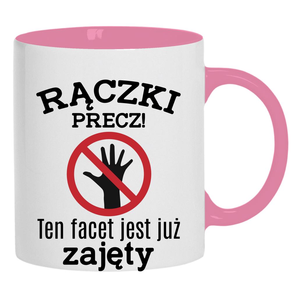 Rączki precz. Ten facet jest już zajęty kubek ucho kolor kolor różowy