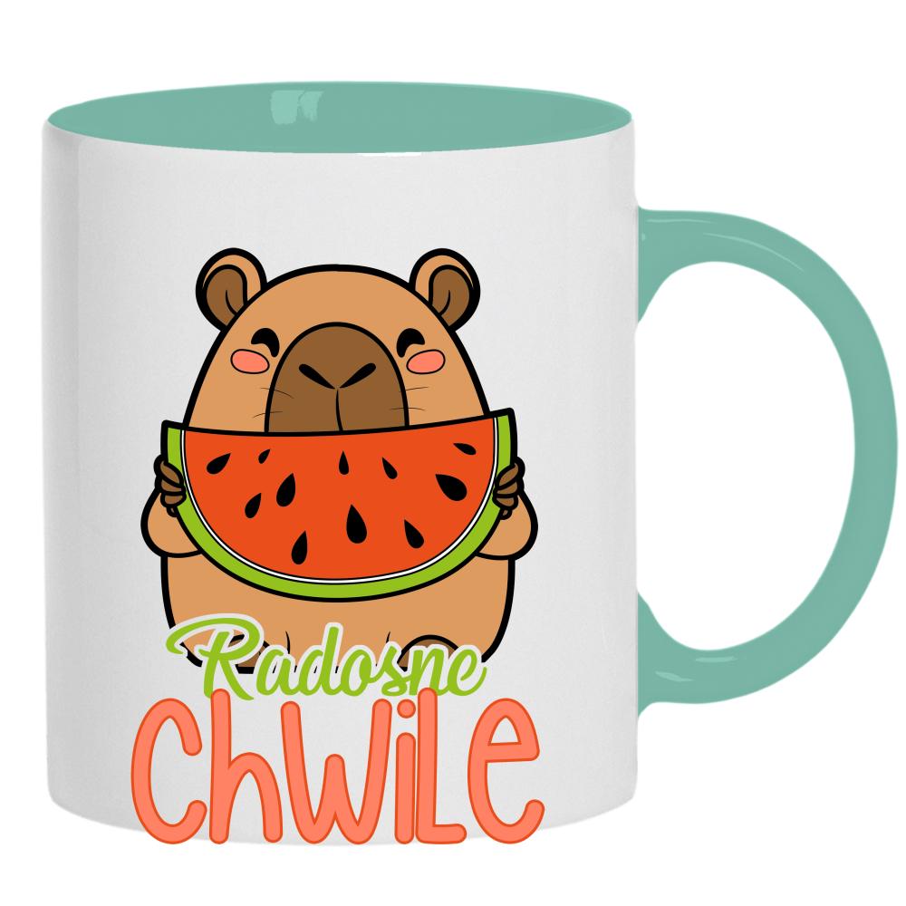 Radosne Chwile kubek ucho kolor kolor miętowo zielony