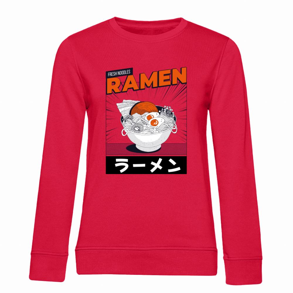 Ramen 2 bluza damska bez kaptura kolor czerwony
