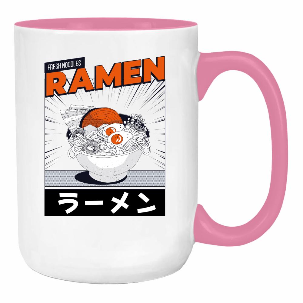Ramen 2 duży kubek ucho kolor kolor różowy