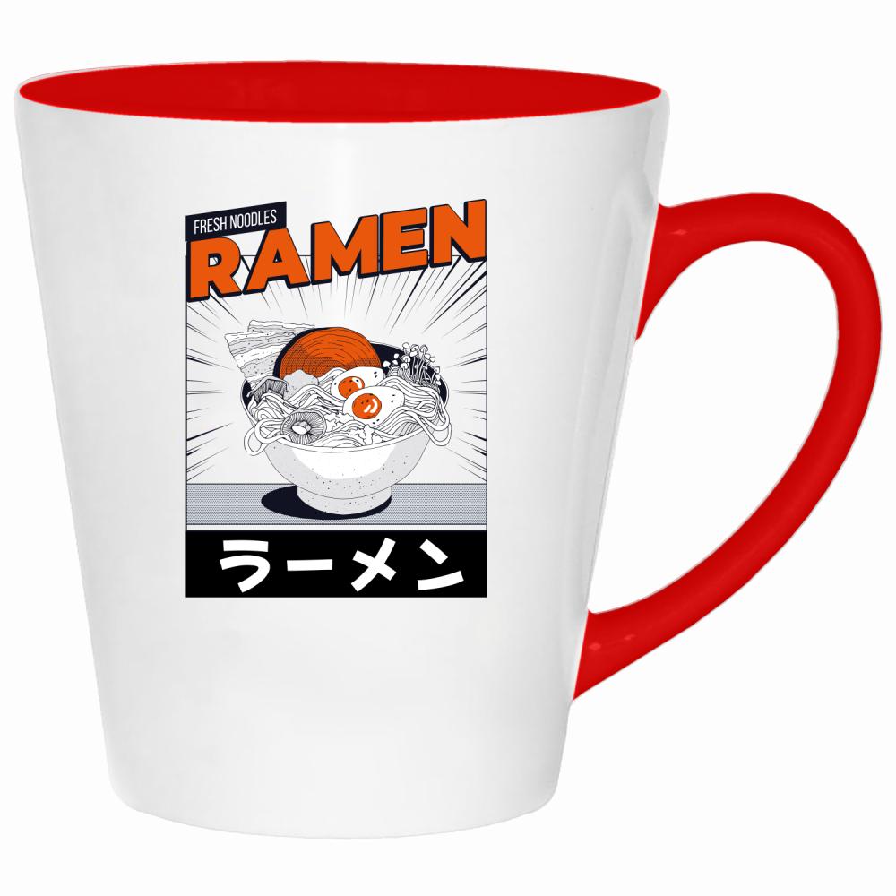 Ramen 2 kubek latte kolor czerwony latte