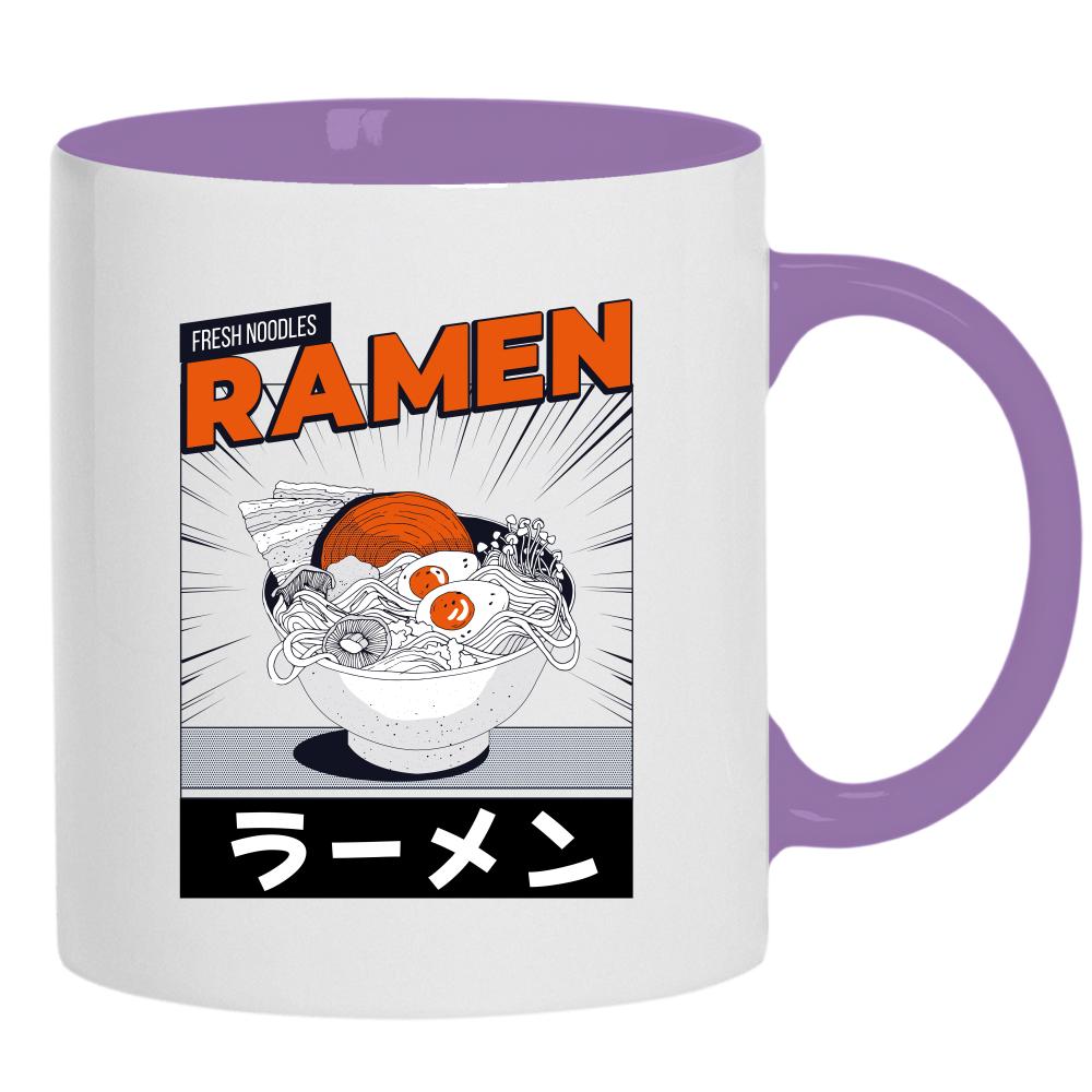 Ramen 2 kubek ucho kolor kolor jasnofioletowy