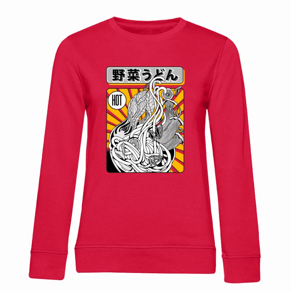 Ramen 3 bluza damska bez kaptura kolor czerwony