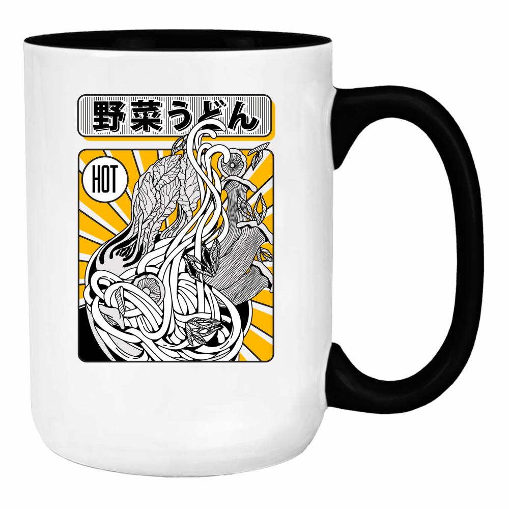 Ramen 3 duży kubek ucho kolor kolor czarnyy