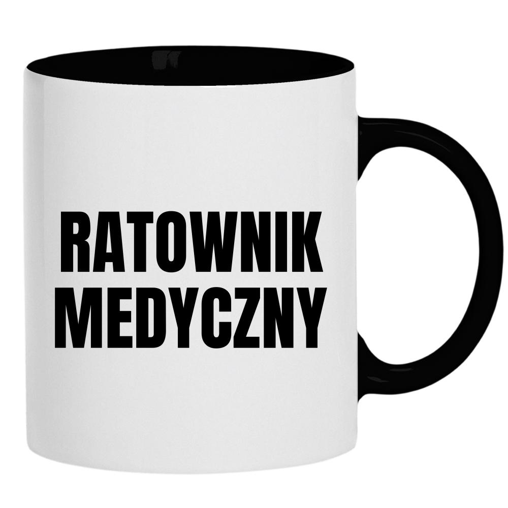 Ratownik Medyczny kubek ucho kolor kolor czarnyy