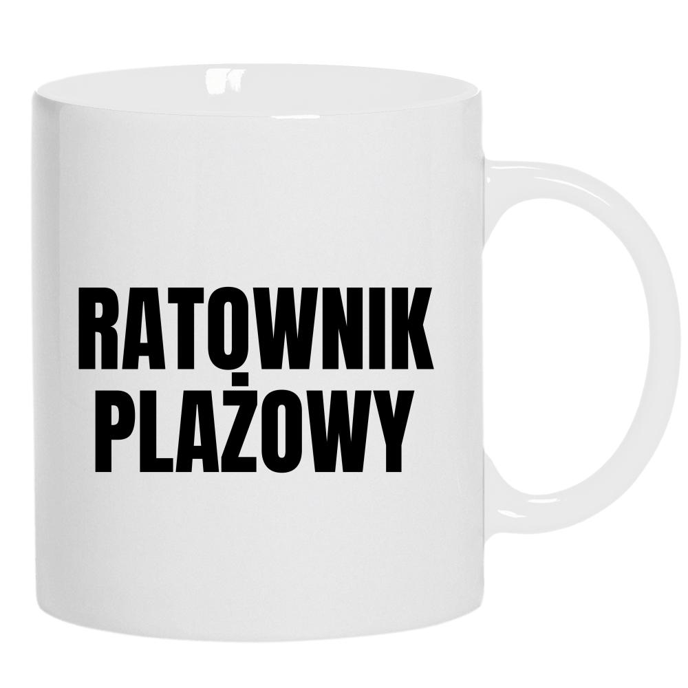 Ratownik Plażowy kubek ucho kolor kolor biały