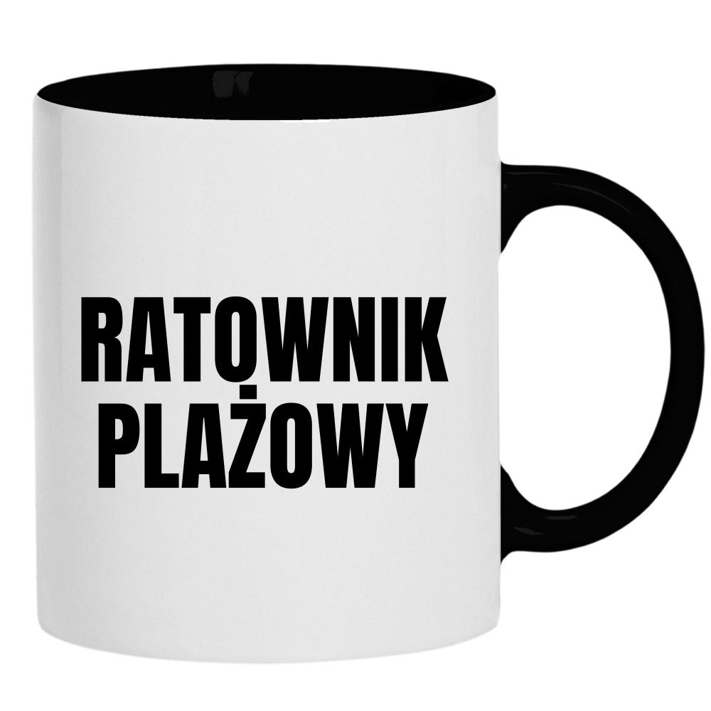 Ratownik Plażowy kubek ucho kolor kolor czarnyy