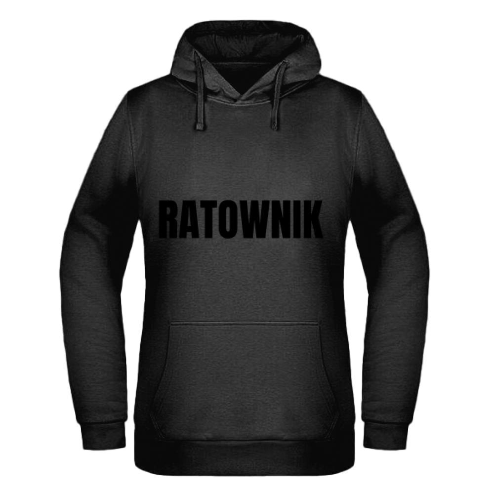 Ratownik bluza damska z kapturem kolor czarnyy