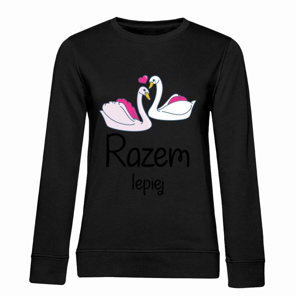 Razem lepiej bluza damska bez kaptura kolor czarnyy