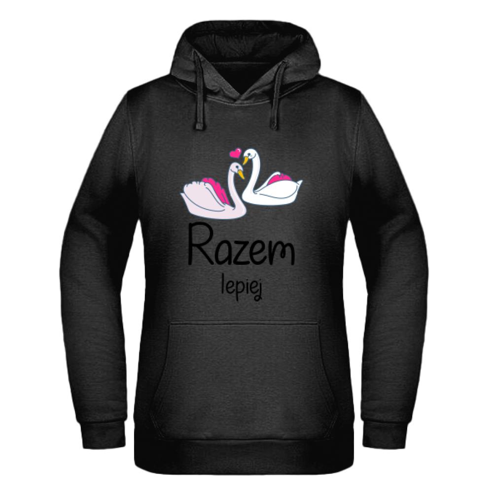 Razem lepiej bluza damska z kapturem kolor navy